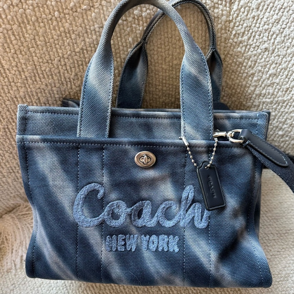 Coach Cargo Tote 26 Blue Tie Dye